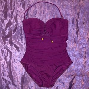Purple One Piece Swimsuit w/ adjustable chest